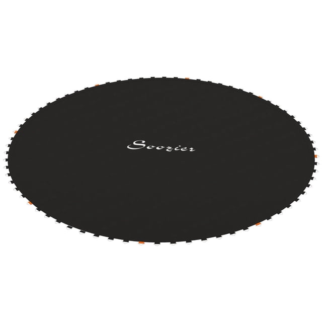 Soozier Trampoline Mat Replacement with Spring Pull Tool and 72 V-Hooks, Fits 12ft Trampoline, Using 5.5" Springs, Black
