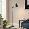 thumbnail image 2 of Evelyn&Zoe Mid-Century Modern Metal Floor Lamp with Brass Accents, 2 of 11