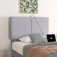 thumbnail image 5 of VECELO Twin Size Bed Frame with Charging Station, Upholstered Platform Bed Frame with Adjustable Headboard, Wooden Slats Support, No Box Spring Needed, Gray, 5 of 7