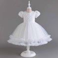 thumbnail image 2 of Odeerbi Kids Dress Toddler Girls Princess Dresses Tulle Dress Middle-aged Children's Sleeveless Embroidery Mesh Gauze Dress White, 2 of 9