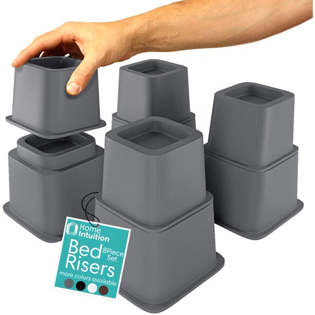Home Intuition Heavy Duty Adjustable Bed Risers Furniture Riser 3, 5 or