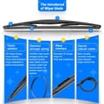 thumbnail image 3 of LAICAIW RAINTOK Windshield Wiper Blade Set Replacement for 2007-2018 Acura RDX/2007-2011 Honda CR-V and Rear Windshield Wiper Blade-26"/16"/14" (Set of 3) U/J HOOK, 3 of 7