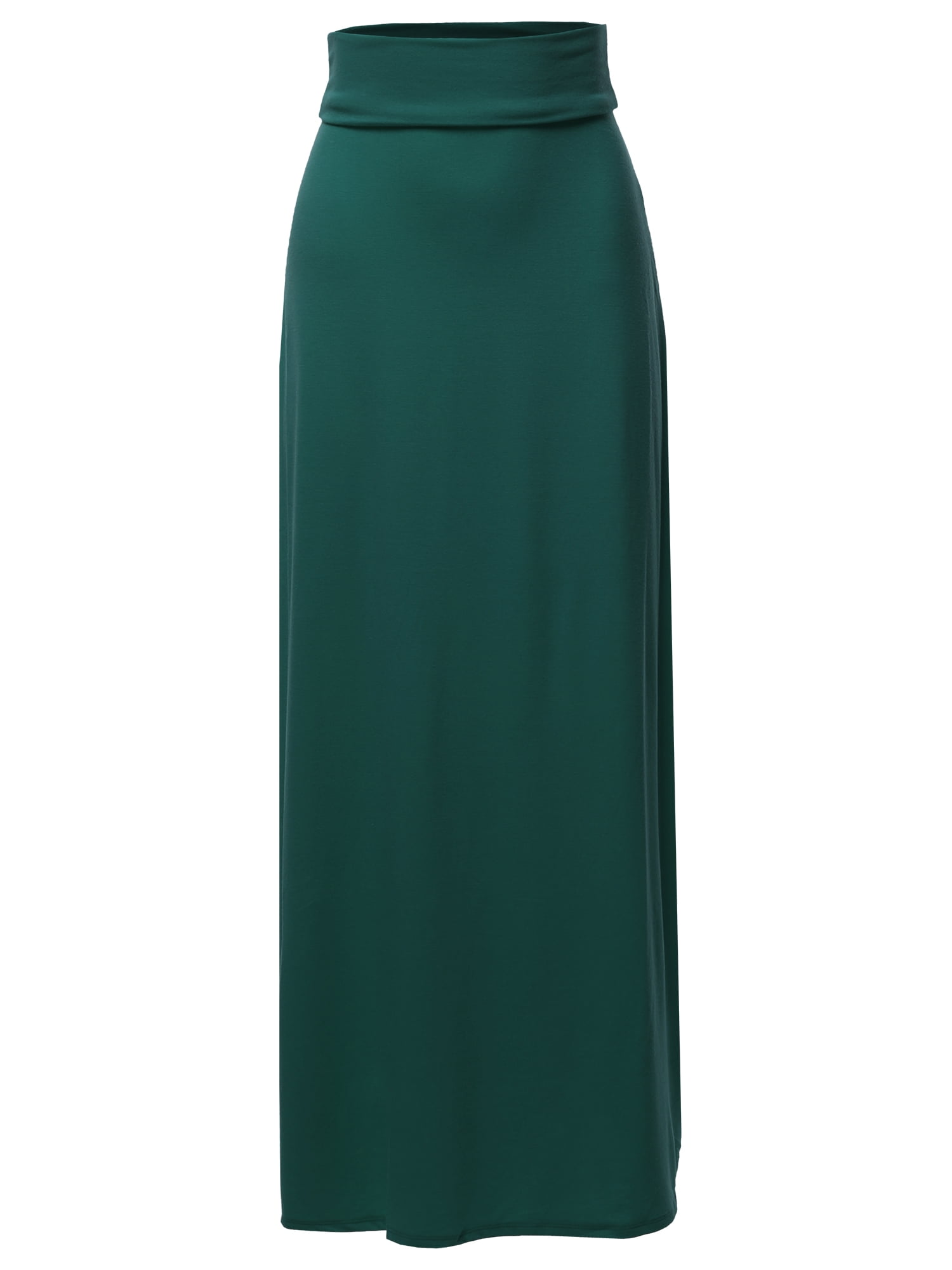 A2Y Women's Basic Foldable High Waist Floor Length Maxi Skirts ...