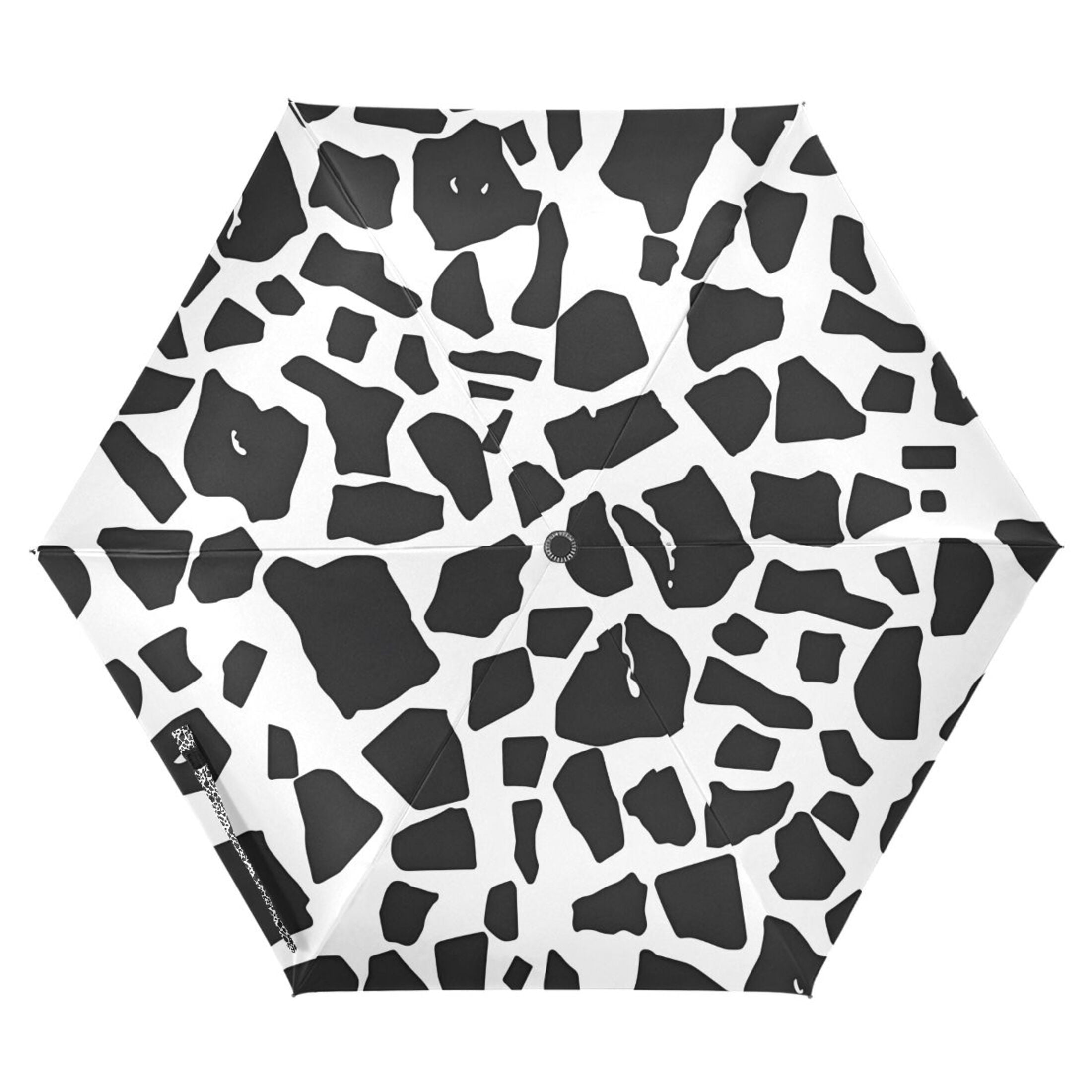 Cow Print Compact Sun Umbrella Windproof Travel Umbrellas for Rain Strong Portable UV Protection