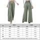 thumbnail image 2 of Pantalones Pantalones holgados de mujer Pantalones casuales de verano de cintura alta Cintura elástica Señora Pantalones Ygjytge Verde T M para Mujer, 2 of 8