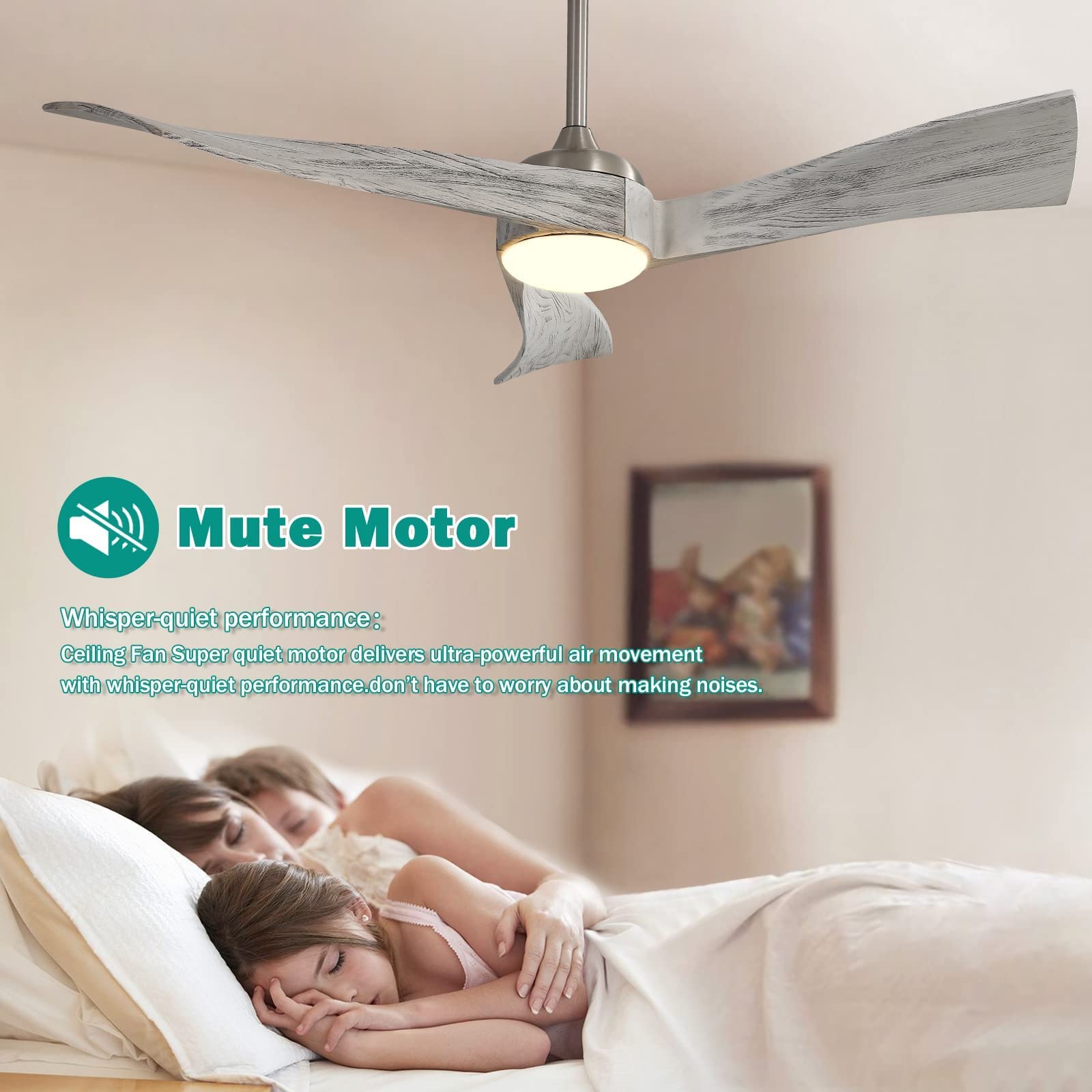 56 Wood Ceiling Fan Indoor with Light and Remote Control, 6-Speed, 3-Timer  with Quiet Energy Saving, 3 blades Ceiling fan with Remote, Light Wood  Grain - Walmart.com