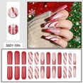 thumbnail image 4 of Square Press on Nails - Long Fake Nails, Glossy Finish, Colorful Crocodile Print, DIY Artificial False Nail Art - 24 Pcs Nail Kit with  Jelly Glue, 4 of 10