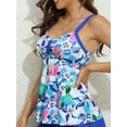 thumbnail image 4 of Charmo Womens Adjustable Straps Tankini Tops, Blue, 4 of 6