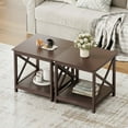 thumbnail image 3 of End Table, 24 Inch End Table with 2-Tier Storage Shelf, Side Table for Living Room, Wood Nightstand for Bedroom, Office, Painted Surface, Espresso, 3 of 9