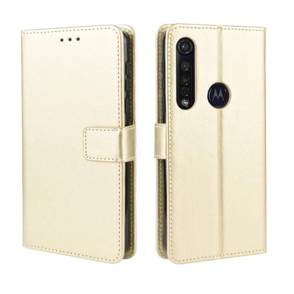 Funda tipo libro para Motorola MOTO G8 Plus, cartera todo‑en‑uno, funda multifuncional con tarjetero y correa de muñeca desmontable