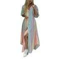 thumbnail image 1 of Ketyyh-chn99 Robes Maxi pour Femmes 2024 Robe d'Été Extensible Robe Décontractée Ample Robe Florale avec Poches Manches Courtes Longue Maxi Été Plage Évasée Robes Multicolore,P, 1 of 5