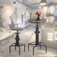 thumbnail image 2 of iKayaa Metal Industrial Bar Stool Height Adjustable Swivel Pinewood Top, 2 of 8
