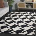 thumbnail image 2 of SAFAVIEH Studio Leather Kelleigh Geometric Area Rug, Ivory/Black, 4' x 6', 2 of 11