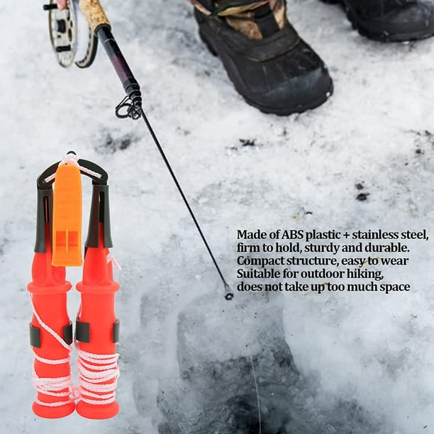 Ice Safety Spikes, 2 Pieces Ice Fishing Safety Spikes with
