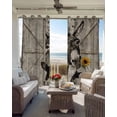 thumbnail image 3 of Funny Farm Animals Blackout Curtains for Bedroom, Thermal Insulated Drapes, Vintage Barn Brown Sunflowers Black Out Curtains 63 Inch Long Room Darkening Kitchen Curtains 42"x63" 2 Panels, 3 of 8