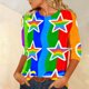 thumbnail image 4 of Xuyuer Womens Valentine T Shirts Love Heart Printed Graphic Tee Tops Spring Shirts Halloween Round Neck 3/4 Length Sleeve Graphic Tee Tops Fashion Casual Printed T-Shirt Top, 4 of 6