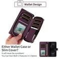 thumbnail image 3 of Furiet Argyle Wallet Case for Samsung Galaxy S25 Edge 5G with Wrist Strap Shoulder Strap, Card Slots Zipper Purse Luxury PU Leather Stand Phone Cover for S25Edge 25S S 25 25Edge 6.66 2025 Deep Purple, 3 of 7