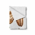 thumbnail image 2 of Coffee Soft Flannel Fleece Throw Blanket, Watercolor Effect Beans Breakfast Drink Brush Strokes Pattern Abstract, Cozy Plush for Indoor and Outdoor Use, 50" x 70", Caramel White, by Ambesonne, 2 of 6