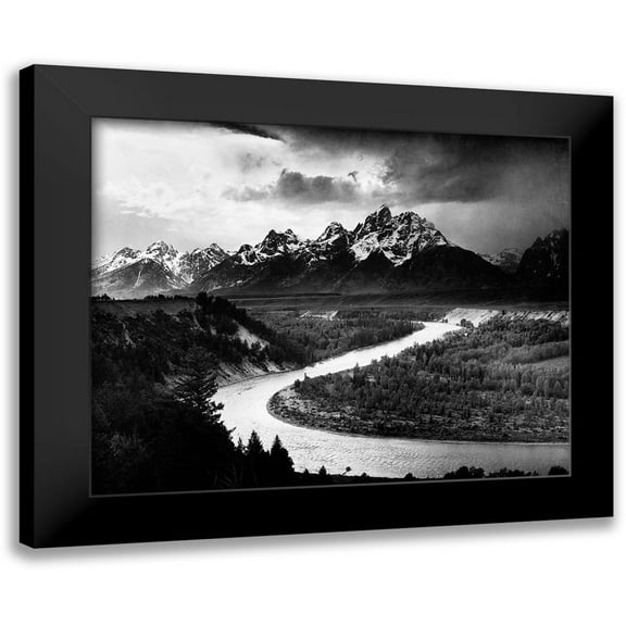 Adams, Ansel 14x12 Black Modern Framed Museum Art Print Titled - The Tetons - Snake River, Grand Teton National Park, Wyoming , 1941