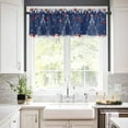 thumbnail image 4 of Christmas Navy Blue Kitchen Curtains and Valances Set, Rod Pocket Curtains Tier Farmhouse Window Curtains 24 Inch Length, Xmas Tree Snowflake Silver Leaves 3 Piece Kitchen Curtains Set, 4 of 6