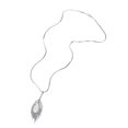 thumbnail image 1 of Encanto de las mujeres colgante de de imitación de gotas de agua de invierno suéter collar decoración Blanco plateado Zulema Cadena larga del suéter, 1 of 8