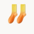 thumbnail image 2 of Xfvqtps Unisex Crew Socks Gradient Color Color Blocking Colorful Simplicity Mid Tube Comfortable Breathable Soft Warm Socks Orange, 2 of 4
