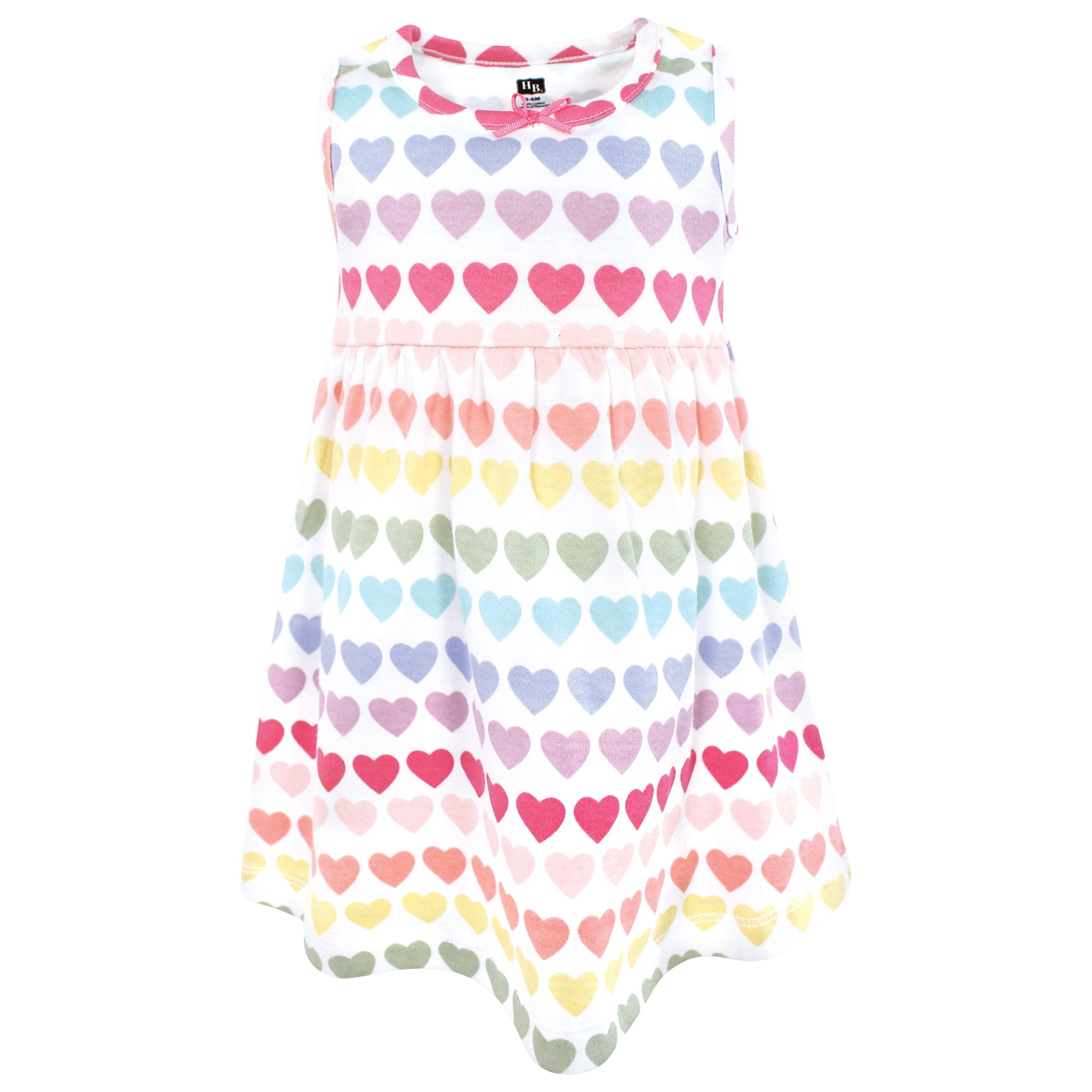 Hudson Baby Girls Cotton Dress and Cardigan Set, Cascading Hearts, 6-9 Months