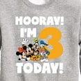 thumbnail image 3 of Mickey & Friends - Hooray I'm 3 Today - Toddler And Youth Crewneck Fleece Sweatshirt, 3 of 5