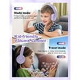 thumbnail image 3 of Seenda Kids Headphones for Girls Boys, Wired Kids Headphones with Microphone for School, Lightweight Foldable Stereo Bass Volume Control Kids Headphones for Cell Phone/Tablet/Laptop/MP3/4, Purple, 3 of 6