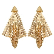 Seren Jewelry Women's Gold Tone Lame' Dangle Earring