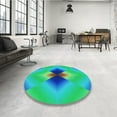 thumbnail image 4 of Ahgly Company Machine Washable Indoor Round Transitional Glacial Blue Ice Blue Area Rugs, 5' Round, 4 of 7