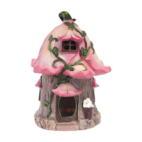 simhoa Fairy Garden Decor House Statue Sculpture,Creative, House, Resin Statue for Outdoor, Yard, Decoration