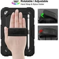 thumbnail image 2 of Case for iPad (A16) 11th/10th Generation 11''/10.9'' 2025/2022, Full-Body Drop Protection Case with Screen Protector &360° Rotate Hand Strap/Stand, Black, 2 of 6