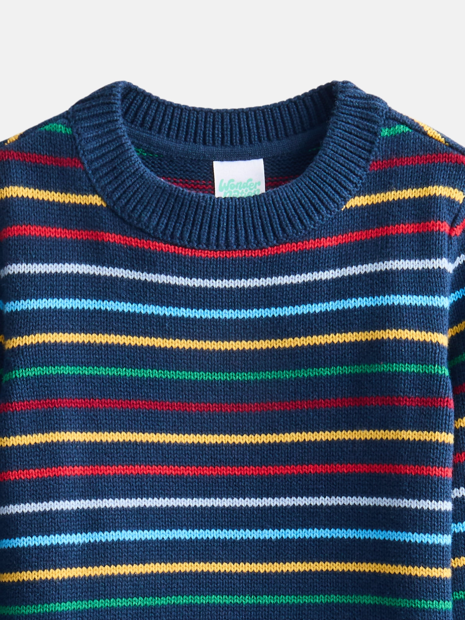 Wonder Nation Toddler Boys' Striped Cotton Sweater with Long Sleeves, Sizes 18M-5T
