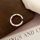 thumbnail image 1 of Anillo femenino de bambú blanco y negro de Plata de Ley 925, anillos ajustables de boda para mujer, accesorios de lujo, dinero 925, 1 of 2