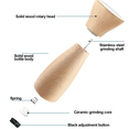 thumbnail image 3 of Wooden manual pepper grinder Pepper grinder ceramic grinding core Kitchen spice bottle grinder, 3 of 5