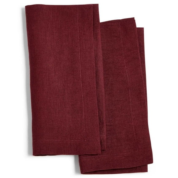 Hotel Collection Serviette en Lin Moderne 20 x 20 Set de 2 (Vin)