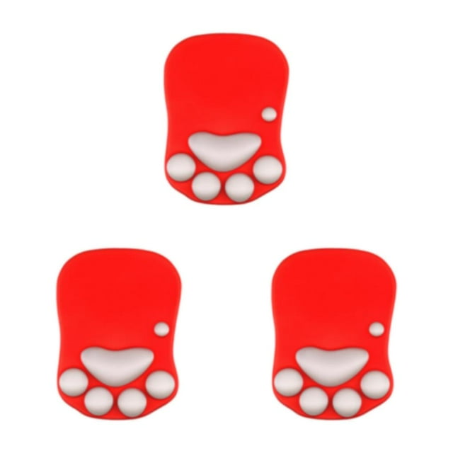 relayinert Tapis de Souris de Jeu Patte de Chat Élégant Protection du Poignet Base Antidérapante Sécuritaire Mignon DS-001 Rouge Vif 3Ensemble