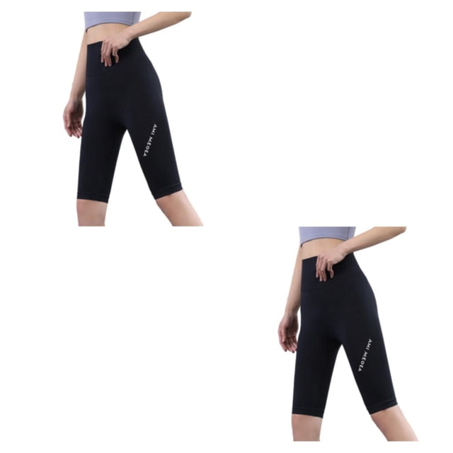 Qarigey Pantalón de Yoga de nailon para mujer, repuesto de cintura alta, transpirable, absorbente de sudor, para culturismo, pantalones cortos Type9 NO9