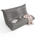 thumbnail image 7 of Furmax 66.5" Oversized Floor Sofa Couch, 2-Seater Leather Lazy Sofa Chair with Cup Holders for Gaming, Movie Nights, Living Room & Dorm, No Assembly Required, Gray, 7 of 7