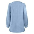 thumbnail image 5 of Timegard Plus Size Tops for Women Lace V Neck Puff Long Sleeve Dressy Casual Solid Color Tops Fall, 5 of 5