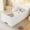 White, variant on Leumius Twin Size Floor Bed for Kids,Solid Wood Montessori Floor Bed Frame with High Rails and Bear Shape Headboard for Boys Girls,Pink