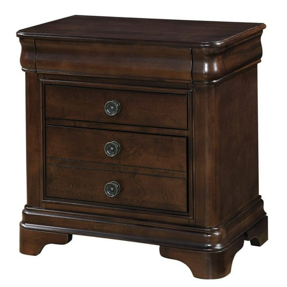 Picket House Furnishings Conley 3 Drawer Nightstand in Cherry