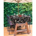 thumbnail image 3 of Fsddascl Boho Black Floral Outdoor Tablecloth - 52x70 Inch Rectangle Table Cover, Farmhouse Botanical Vintage Paisley Flower Waterproof Outdoor Table Cloth with Umbrella Hole & Zipper for Patio, 3 of 7