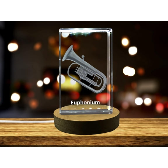 Euphonium 3D Engraved Crystal 3D Engraved Crystal Keepsake/Gift/Decor/Collectible/Souvenir