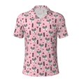 thumbnail image 2 of Daiia Cute Fox Pink Tree Pattern Men’s Polo Shirts,Solid Deck Shirt,Classic Fit, Breathable Cotton Polo for Casual and Sport Wear-3X-Large, 2 of 7