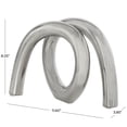thumbnail image 3 of 12" x 8" Silver Ceramic Rounded Loop Abstract Sculpture, by DecMode, 3 of 9