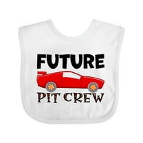 Inktastic Future Pit Crew Red Race Car Boys or Girls Baby Bib
