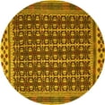 thumbnail image 1 of Ahgly Company Machine Washable Indoor Round Southwestern Yellow Country Area Rugs, 3' Round, 1 of 4