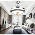 thumbnail image 4 of EASYG 42'' Modern Retractable Ceiling Fans with Smart Bluetooth Music Player Chandelier 3 Colors Invisible Blades with Remote Control, 4 of 10